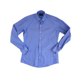 Button Down Slim Fit Dress Shirt Blue 15.5 34